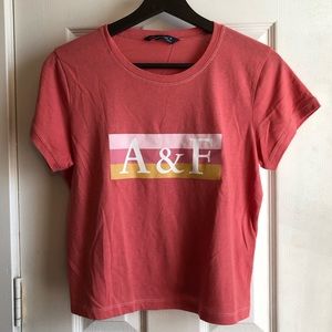 Abercrombie & Fitch Pink A&F Logo Screen Tee